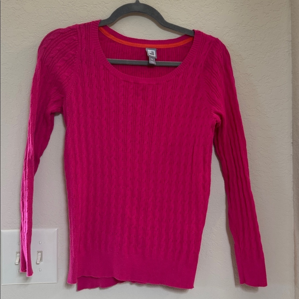 JCPenney Pink Cable Knit Sweater Size PS